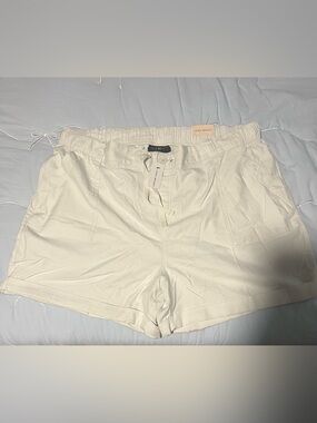 Lane Bryant Cream Elastic-Waist Pull-On Shorts
